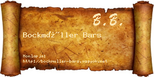 Bockmüller Bars névjegykártya